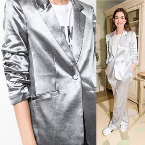 Cinq à Sept Shimmering Silver Blazer